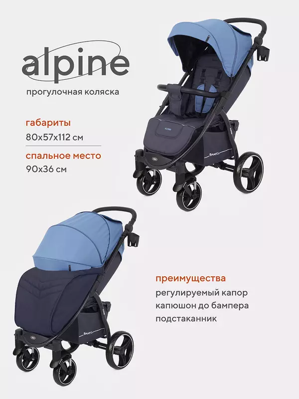 Коляска прогулочная Rant Basic Alpine Eva Blue